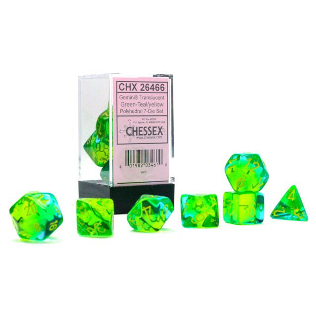 7-Set Cube Gemini Translucent Green-Teal with Yellow - VGMX