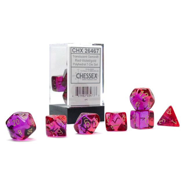7-Set Cube Gemini Translucent Red-Violet with Gold - VGMX