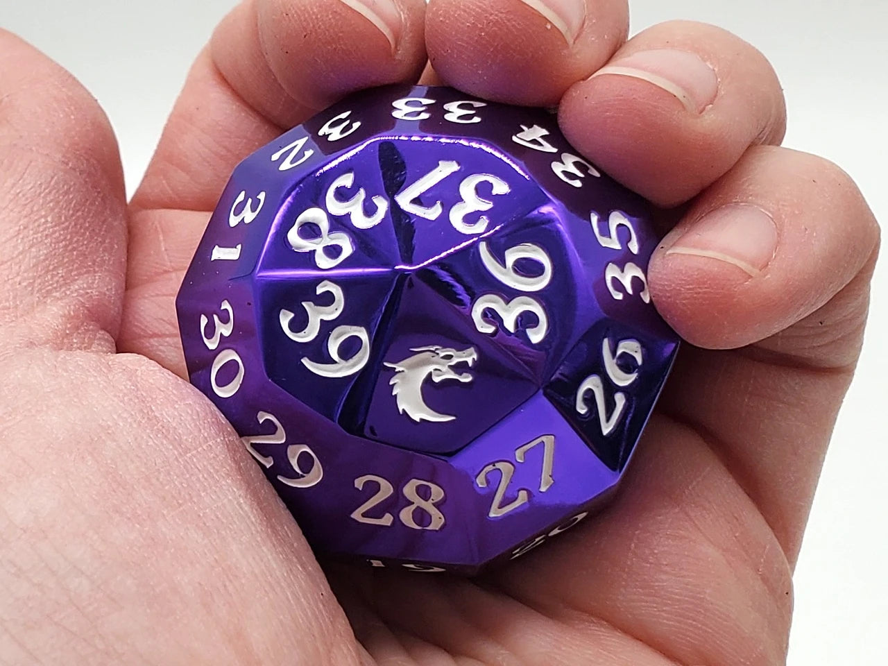Old School Dice: Metal D40 Spindown - Electric Purple - VGMX