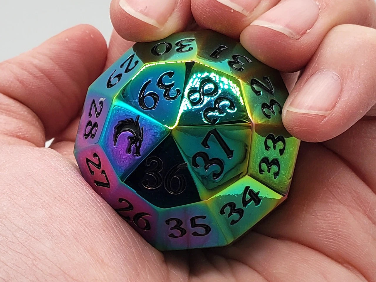 Old School Dice: Metal D40 Spindown - Rainbow - VGMX