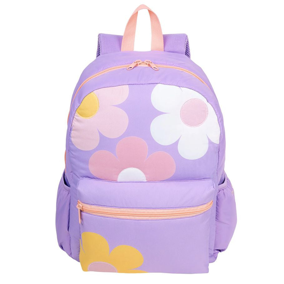 Flora: Daisy Puffer Backpack: Purple - VGMX
