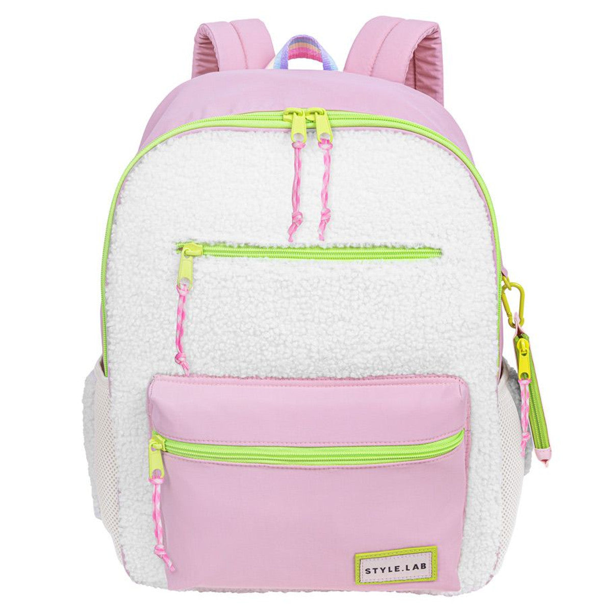 Fill Size Sherpa Backpack: Pink