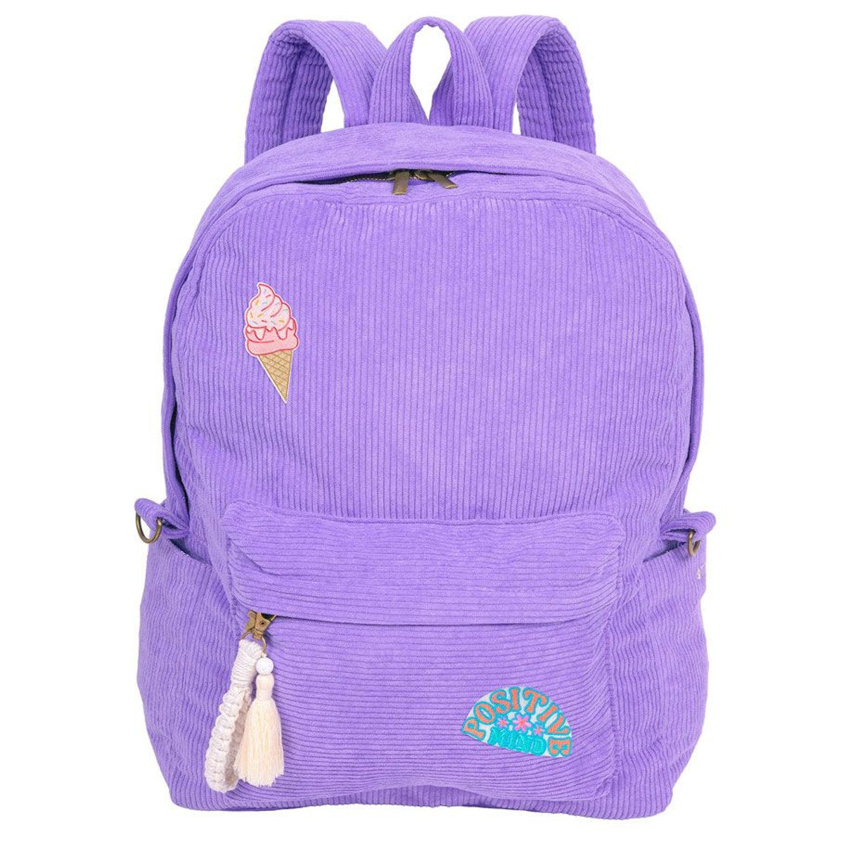 Full Size Corduroy Backpack: Periwinkle