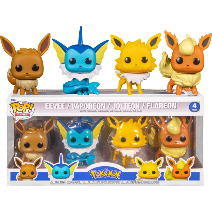 Pokemon - Eevee, Vaporeon, Jolteon & Flareon Pop! Vinyl Figure 4-Pack - VGMX