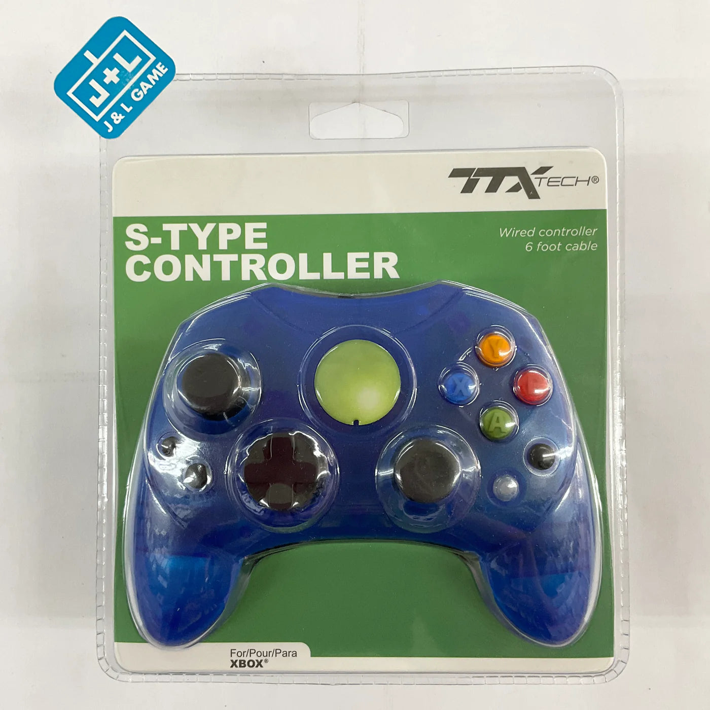 TTX Tech Wired Xbox Controller (Clear Blue)