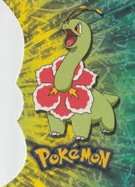 Pokemon: 2001 Topps Meganium - #154 Johto Series 1 - Die Cut Embossed