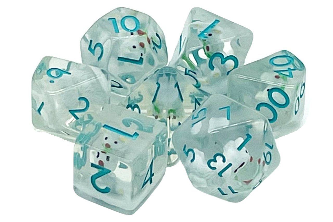 Old School 7 Piece DnD RPG Dice Set: Animal Kingdom - Koala Bear