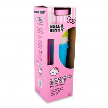 Hello Kitty Garden Doodle 4pc Color Change Plastic Tumbler
