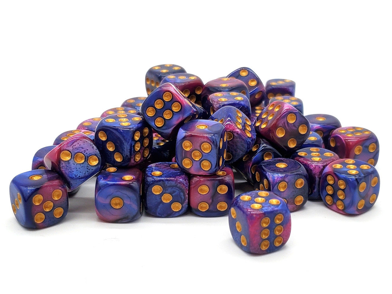 Old School Bag O' D6's 12mm 50ct: Vorpal - Lavender & Blue