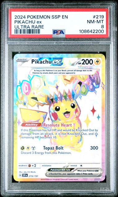 Pokémon: Pikachu ex - 219/191 - PSA 8 - VGMX