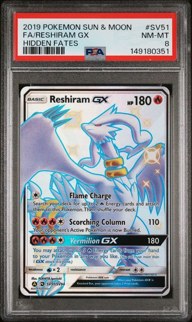 Pokémon: Reshiram gx - SV51 - Hidden Fates - PSA 8 - VGMX