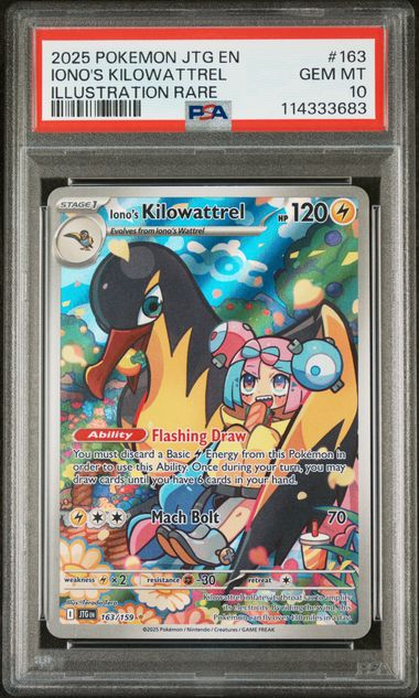 Pokemon: Iono's Kilowattrel - 163/159 - Journey Together - PSA 10