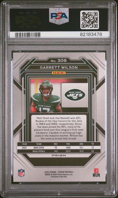2022 Panini Prizm - Garrett Wilson - Silver Prizm - PSA 9 - VGMX