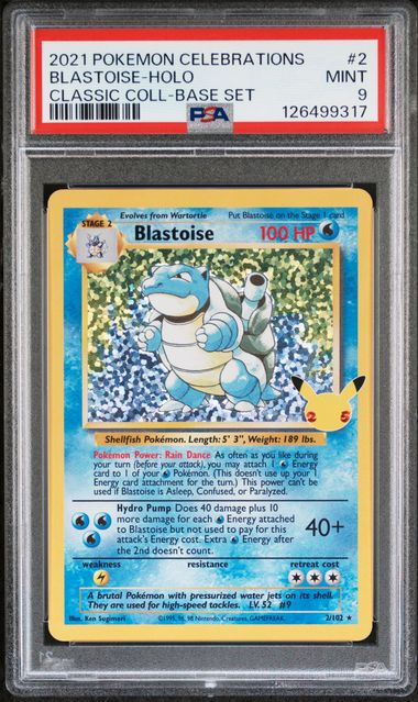 Pokémon: Blastoise - 2/102 - Celebrations - PSA 9
