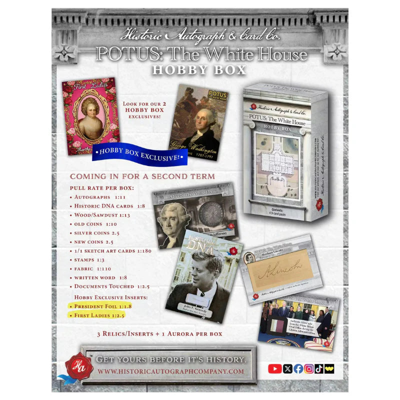2025 Historic Autographs POTUS: The White House Hobby Box