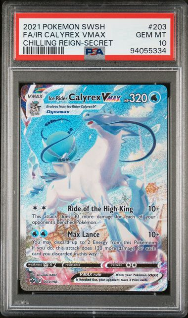 Pokémon: Ice Rider Calyrex Vmax - 203/198 - PSA 10 - VGMX