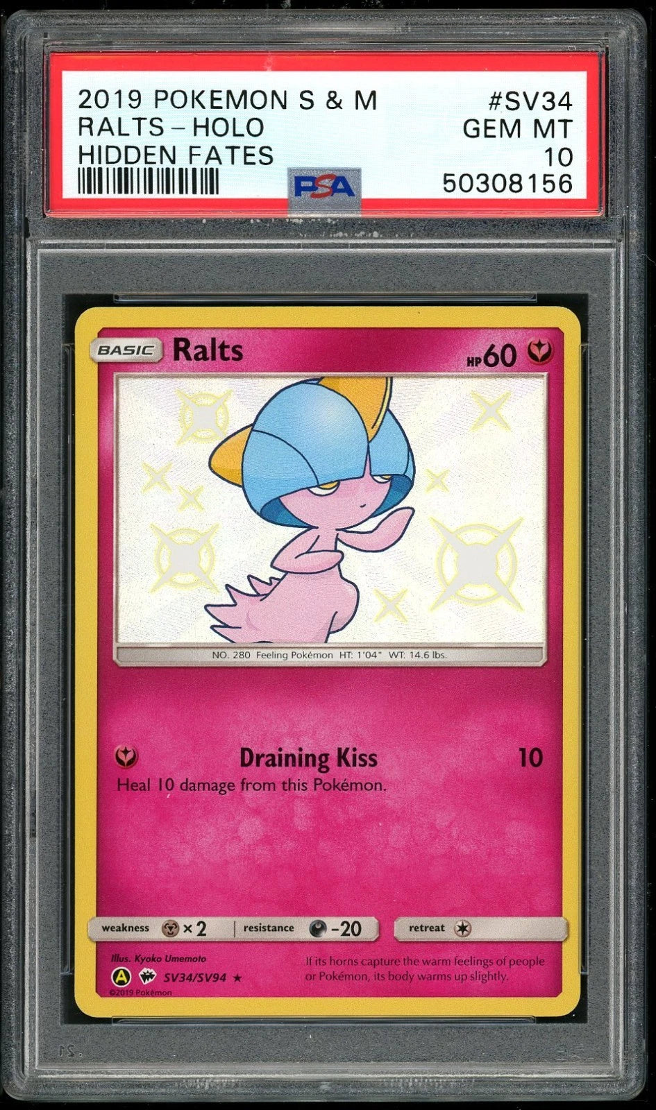 Pokémon: Ralts - SV34 - Hidden Fates - PSA 10 - VGMX