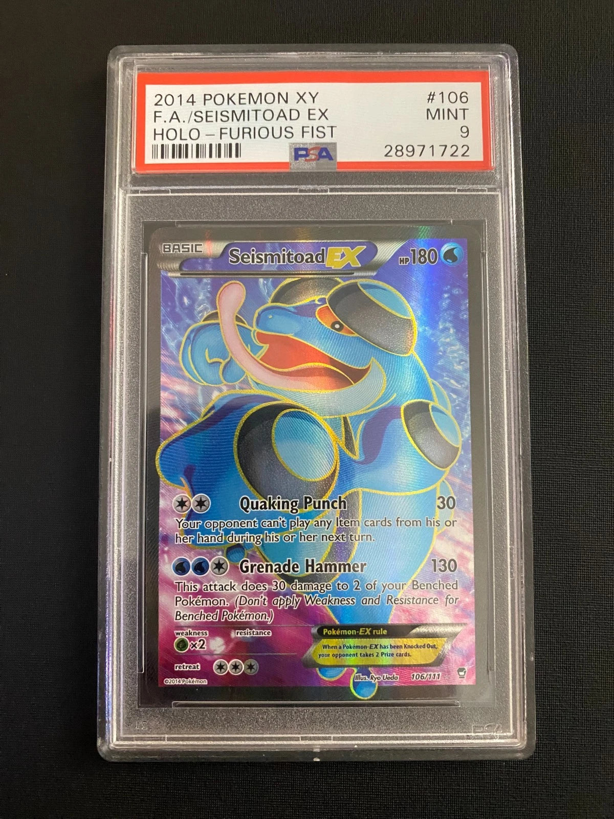 Pokemon: Seismitoad ex - 106/111 - Furious Fists - PSA 9