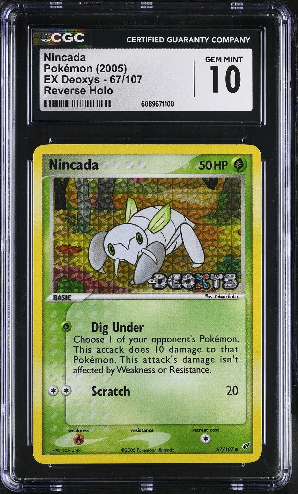 Pokemon: Nincada (Rev. Holo) - EX Deoxys - CGC 10 - VGMX