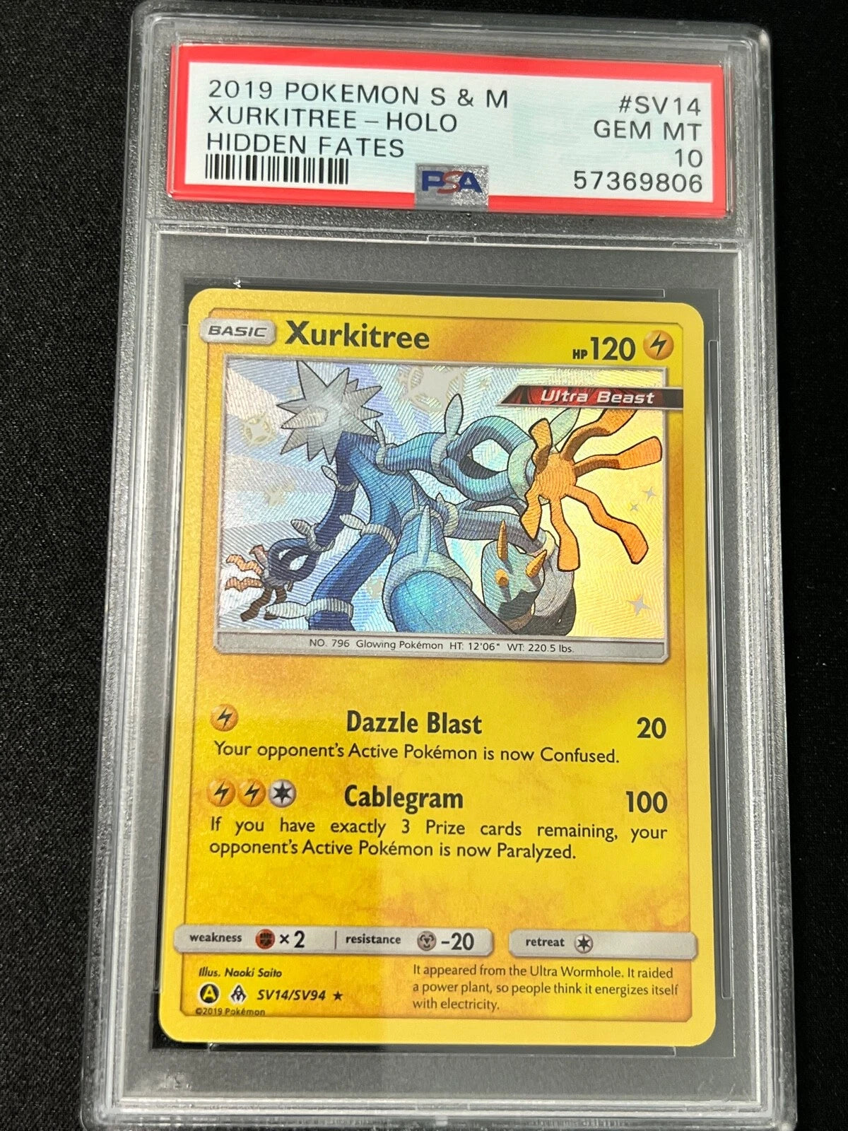 Pokémon: Xurkitree - SV14/SV94 - Hidden Fates - PSA 10 - VGMX