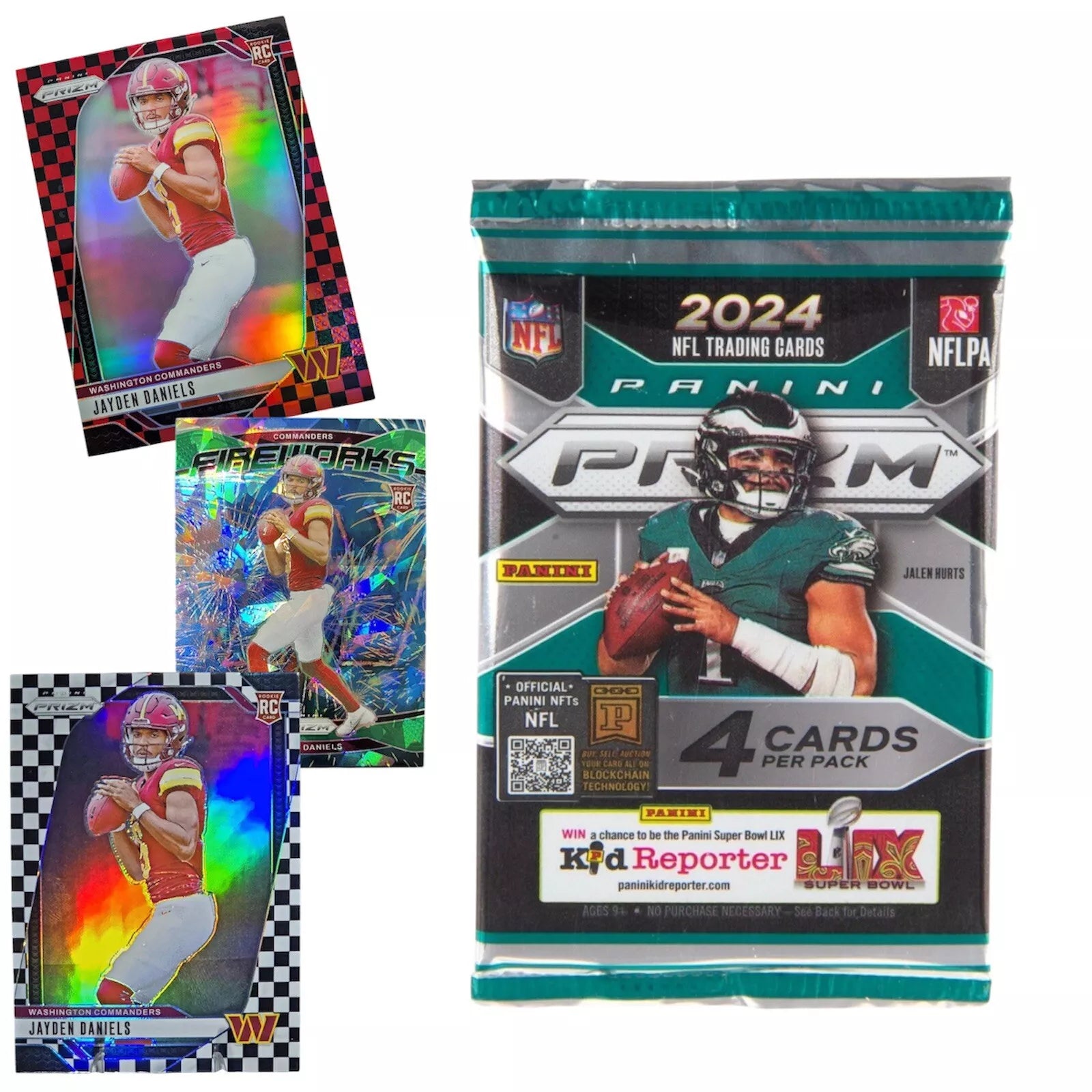 2024 PRIZM Football NFL Cello Retail Trading 4 Card Pack