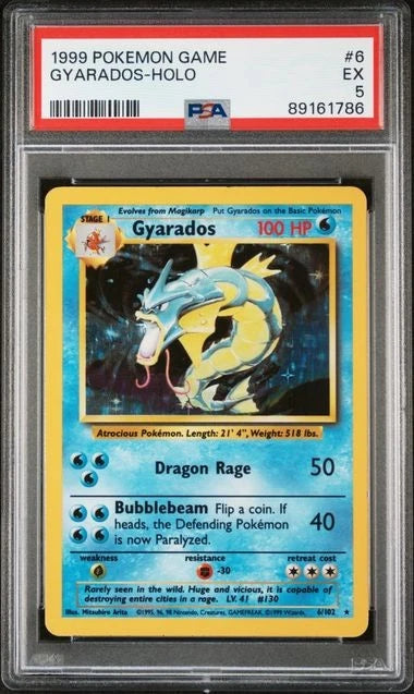 Pokémon: Gyarados - 6/102 - Base Set - PSA 5 - VGMX