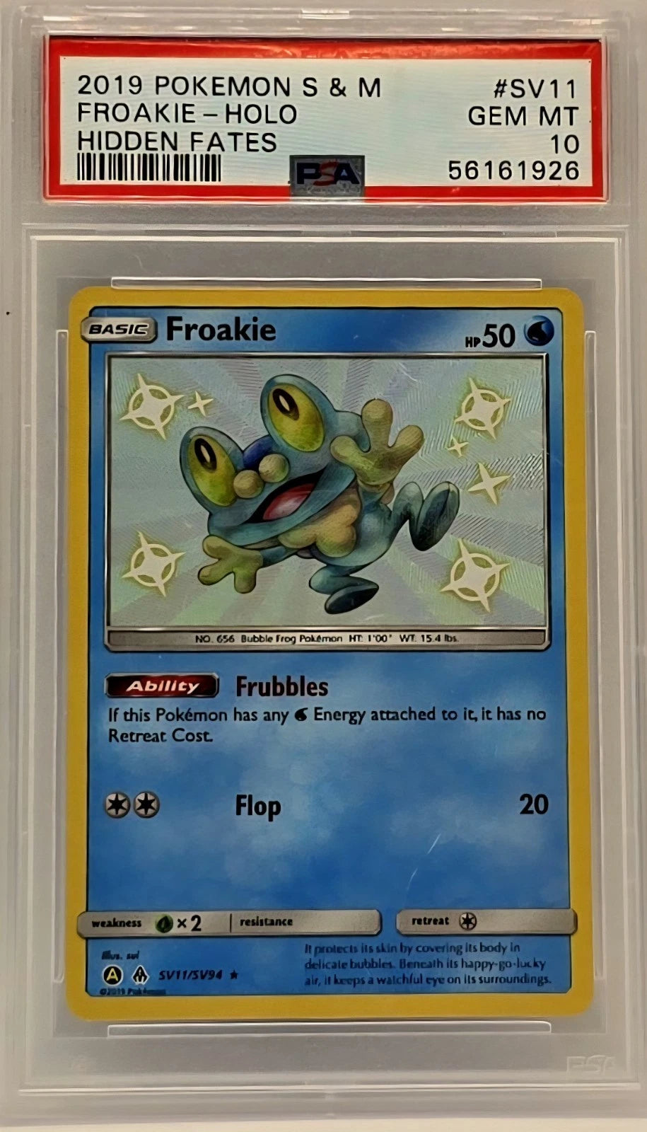 Pokémon: Froakie - SV11 - Hidden Fates - PSA 10 - VGMX