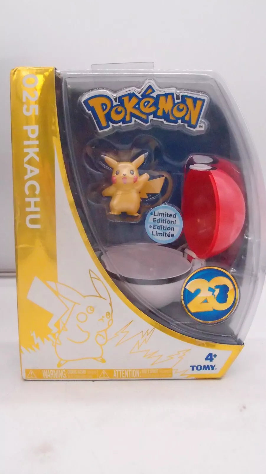 Pokemon 20th Anniversary Pikachu Figure with Pokeball