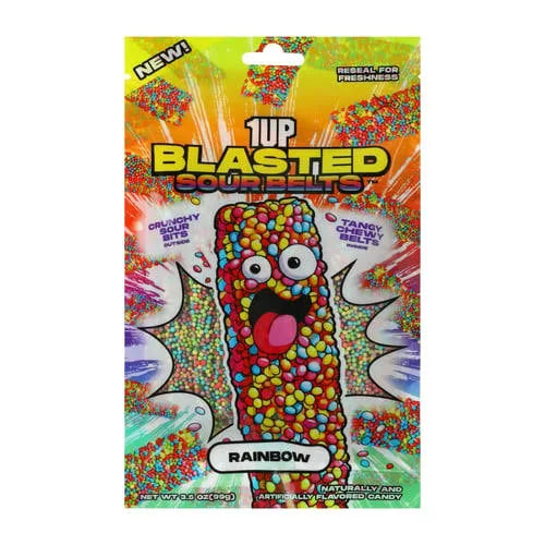 1UP BLASTED SOUR BELTS RAINBOW