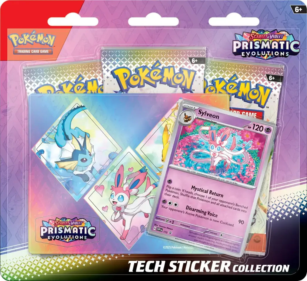 Pokémon Prismatic Evolutions Tech Sticker Collection