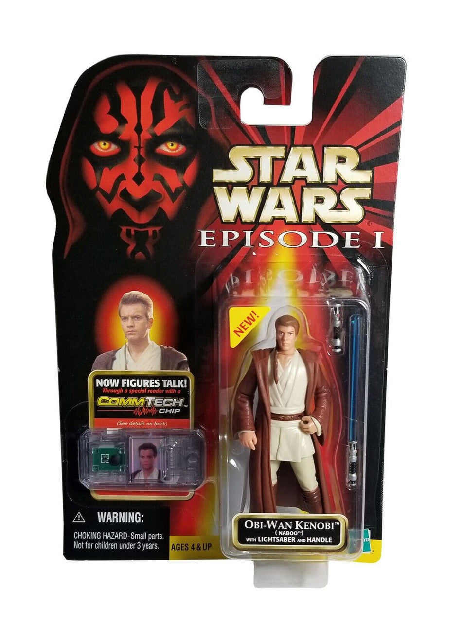 Star Wars Episode 1 Obi-Wan Kenobi (Naboo) with Lightsaber and Handle Action Figure - VGMX