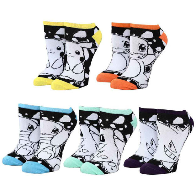 Bioworld Pokémon Character Youth 5 Pair Ankle Socks