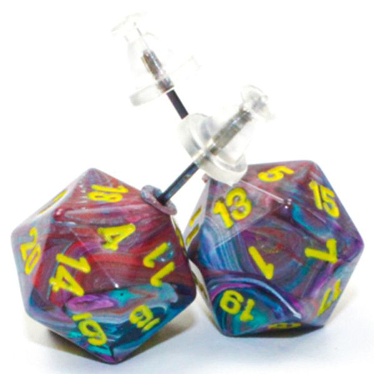 Chessex Dice Mini Polyhedral d20 Stud Earrings (Various Colors)