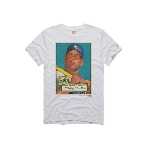 Unisex Topps Mickey Mantle Ash Short Sleeve Crewneck T-Shirt - VGMX