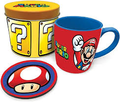 Nintendo Mario or The Legend of Zelda Mug and Coaster Tin Set - VGMX