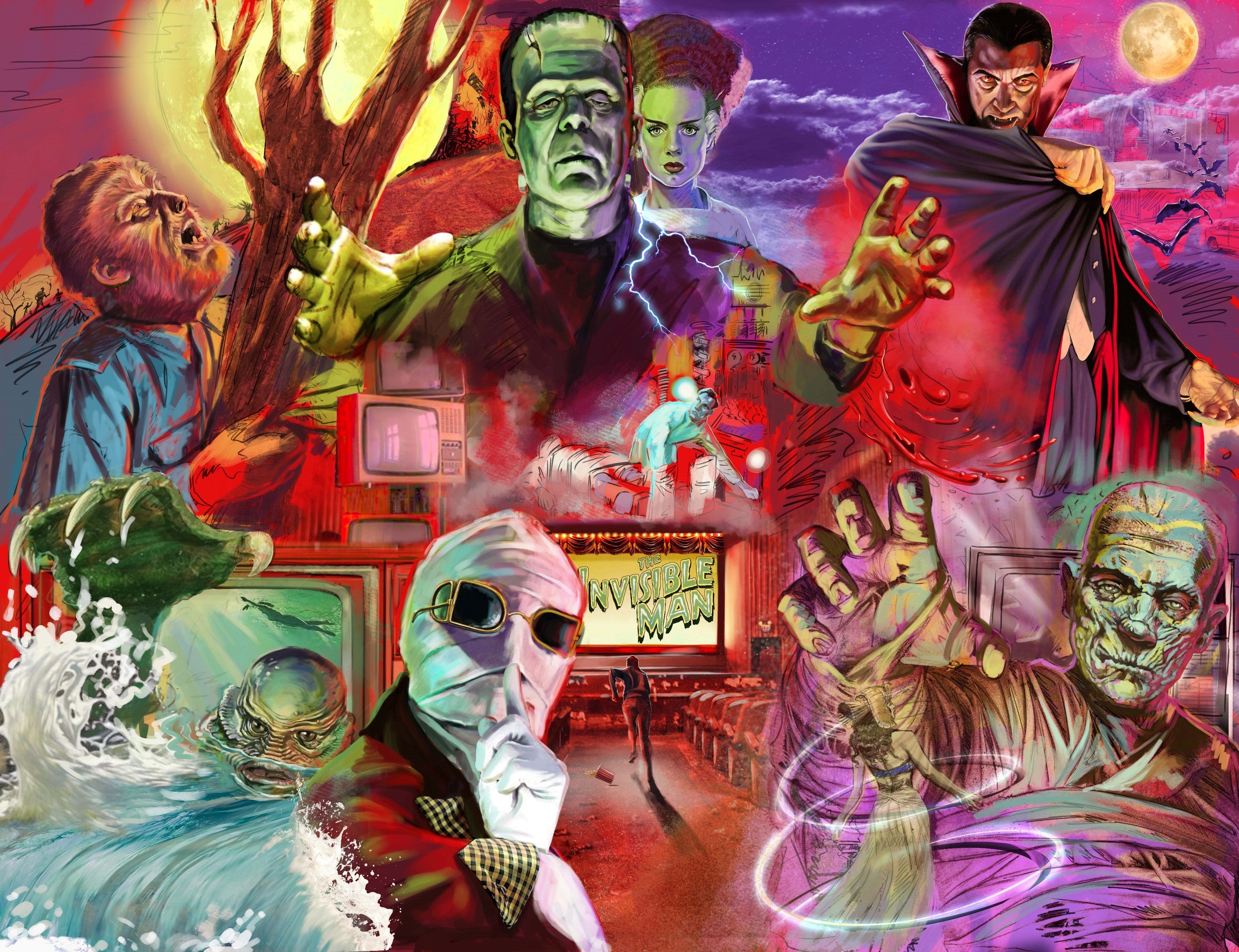 Universal Monsters Ravensburger Jigsaw Puzzle 2000pc - VGMX