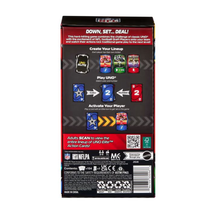 UNO Elite NFL 2025 Core Edition Starter Pack Card Game - VGMX