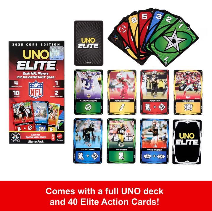 UNO Elite NFL 2025 Core Edition Starter Pack Card Game - VGMX