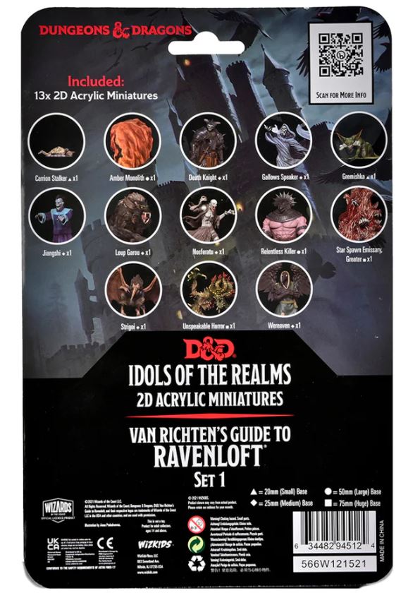 Dungeons & Dragons: Idols of the Realms 2D Acrylic Miniatures: Ruide to Ravenloft Set 1 - VGMX
