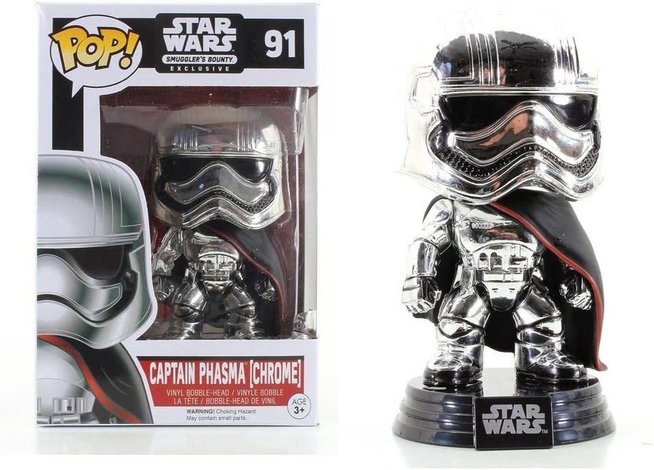 Funko Pop! Star Wars The Force Awakens Captain Phasma Chrome [Star Wars Smuggler's Bounty Exclusive] #91 - VGMX