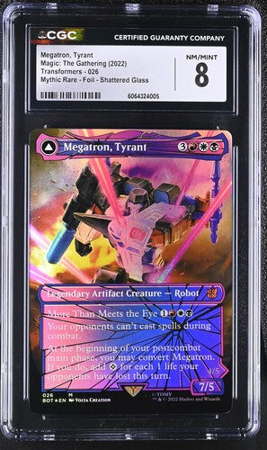 Magic: The Gathering: Megatron, Tyrant (Shattered Glass Foil) - Universes Beyond: Transformers (PSA 8) - VGMX