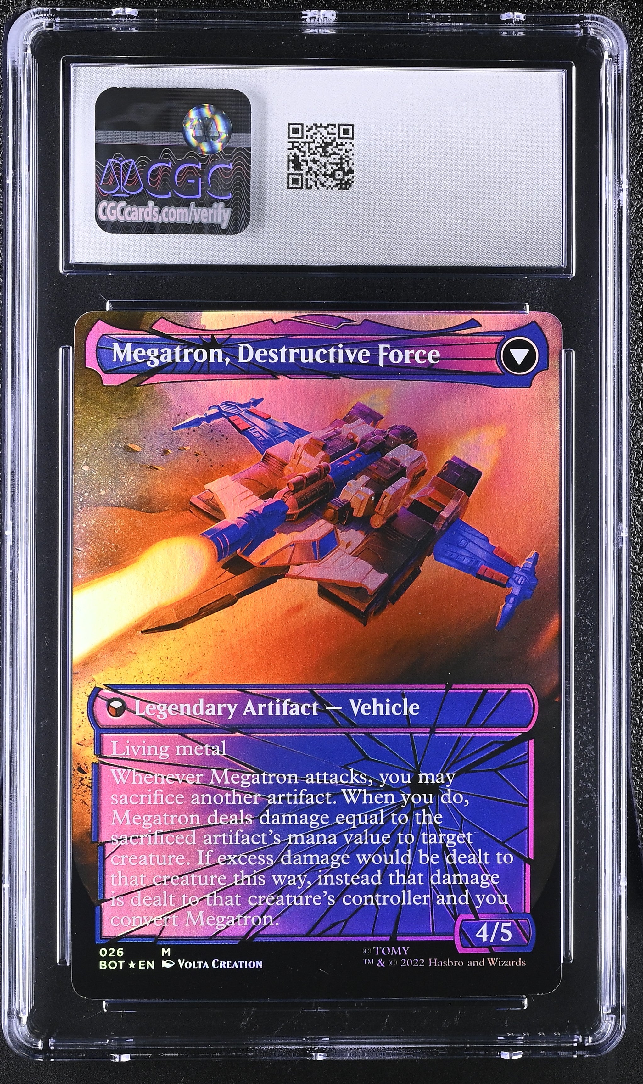 Magic: The Gathering: Megatron, Tyrant (Shattered Glass Foil) - Universes Beyond: Transformers (PSA 8)