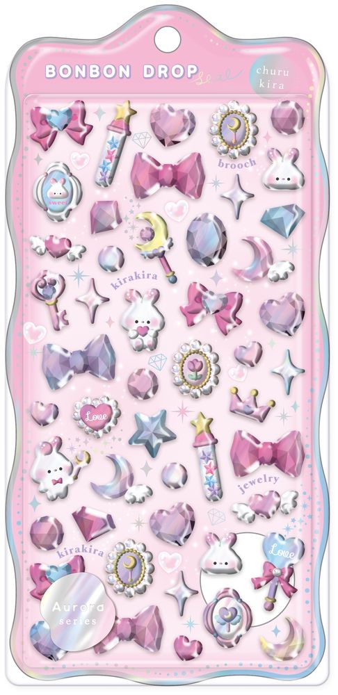Bonbon Drop 3D Aurora Bunny Princess Coquette Stickers - VGMX