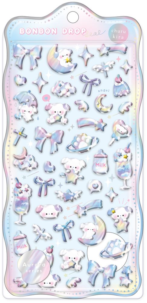 Bonbon Drop 3D Aurora Celestial Bear Stickers - VGMX