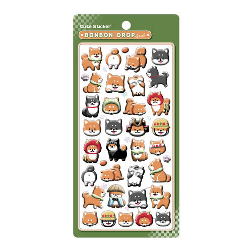 Bonbon Drop 3D Shiba Inu Dog Stickers - VGMX