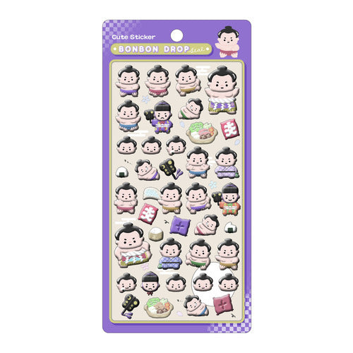 Bonbon Drop 3D Sumo Wrestler Stickers - VGMX