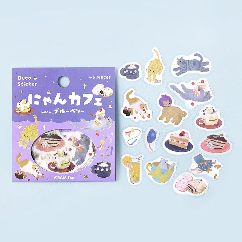 Cat Cafe Gold Foil Sticker Flakes - Blueberry - VGMX