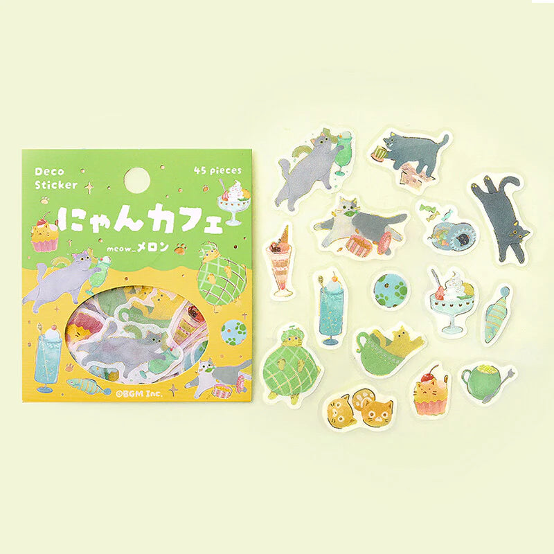 Cat Cafe Gold Foil Sticker Flakes - Melon - VGMX