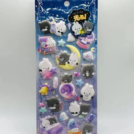 Melancholyric Glow In The Dark Puffy Bunny Bear Stickers - VGMX