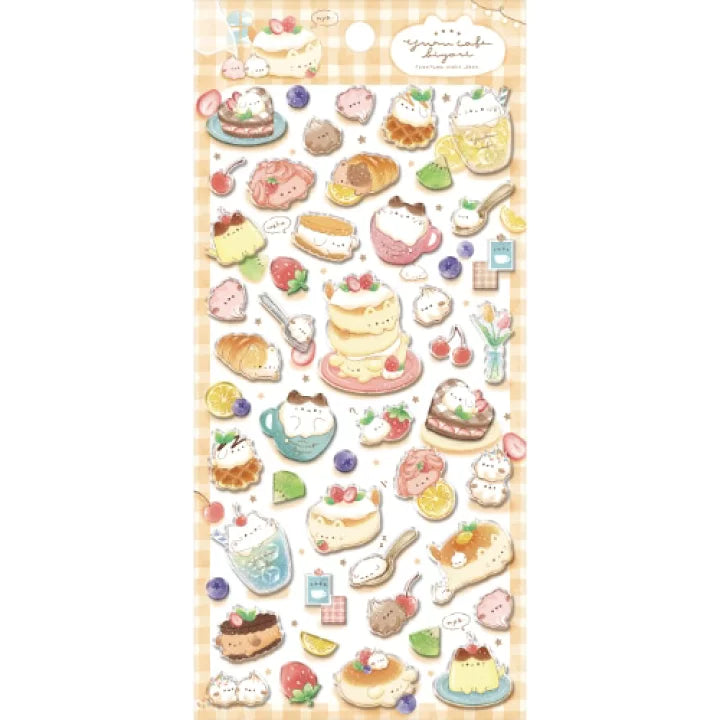Yuru Cafe Biyori Cat Cafe Food 3D Glitter Stickers - VGMX
